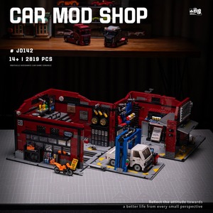 EN STOCK JD142 MOC Idea Taller de Reparación de Autos Estilo Americano, Bloques de Construcción, Ladrillos para Armar, Juguetes DIY para Niños, Regalo de Navidad - Product Image 3