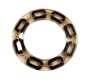 आर्थिक गर्म बेचने एक्रिलिक एम्बेडेड धातु की चेन कंगन स्पष्ट lucite चूड़ी काले chaine हाथ गहने - Product Image 1