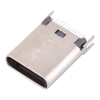 Connecteur femelle USB-C 24P, pas de 1,0 mm, montage central, longueur 10,5 mm, 10 000 cycles, pour charge d'ordinateurs portables et tablettes