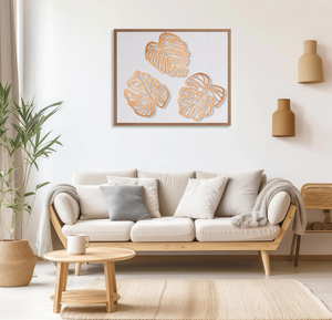 Decorazione Murale in Legno a Forma di Foglie di Palma, Set da 3 Pezzi Personalizzabile, per <span class=keywords><strong>Soggiorno</strong></span>, <span class=keywords><strong>Cucina</strong></span>, Camera da Letto e Giardino - Product Image 3