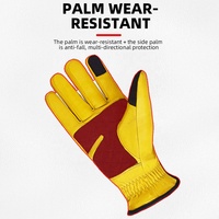Gants Moto Rétro en Cuir Jaune Coupe-Vent Cyclisme Ski Chauffants Gym Protection UV Compatibles Écran Tactile Hommes Femmes