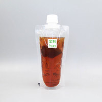 250 ml 500ml Emballage en plastique Transparent clair Liquide Eau Jus Boisson Pochettes Squeeze Bec Poche Sac Avec Bec