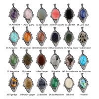 Rétro argent 31*46MM spécial miroir magique métal pierre précieuse pendentif délicat cristal breloques femmes bijoux personnalisé vacances cadeau