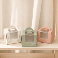 Boîte à pâtisserie à double couche transparente haute, personnalisable avec logo imprimé, pour usage commercial et domestique