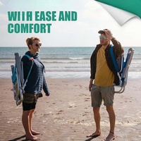 Lot de 2 chaises de plage basses larges à 5 positions surdimensionnées chaises de camping pliantes portables avec porte-gobelet pour l'extérieur