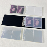 Album de rangement pour cartes Idol, classeur à anneaux horizontal, étanche et anti-poussière, avec 2 pochettes, 3/3,5 pouces, super clair
