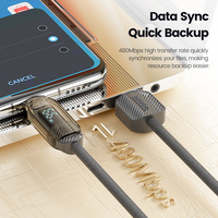 Cable de Carga Súper Rápida Toocki 6A de Alta Potencia 66W USB-A a Tipo-C, Transmisión de 480Mbps, Tejido Resistente para Tablet y Laptop