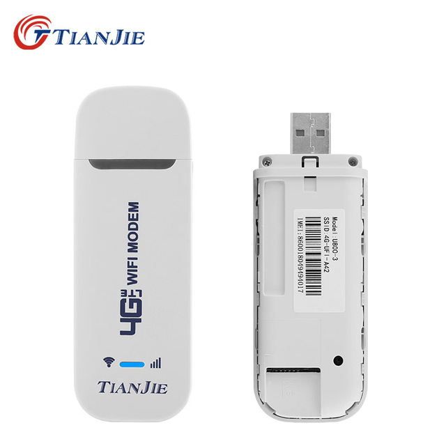 TIANJIE Unlocked Mini 4G Dongle USB LTE Ufi Mobile Data Wireless Router Network Card Wifi Hotspot Modem with Sim Card Slot