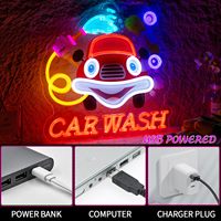 Enseigne néon pour lavage auto à fixer au mur - Lumière LED ultra-lumineuse pour le detailing automobile, les stations-service, les ateliers de réparation et les mancaves |   Enseignes néon personnalisées