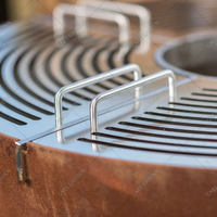 Barbecue moderne haut de gamme en acier Corten - Foyer à bois robuste certifié CE, finition rouille naturelle, revêtement poudré, toutes saisons