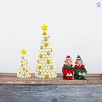 Sapin de Noël en feutre de laine personnalisé de haute qualité, écoresponsable et naturel, avec base de table personnalisable, fabriqué au Népal