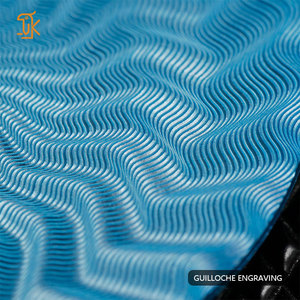 SANYIN bleu montre incurvée cadran cadran en métal personnalisé Design de mode guilloché haute qualité cuivre ETA 2824 montre-bracelet cadran 35mm - Product Image 3