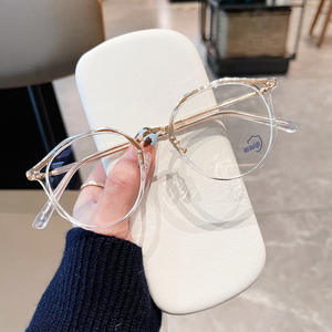 Monturas de Gafas Poligonales Qianai para Mujer, Lentes de PC Medianas, Anti Luz Azul, Anti UV, Diseño Irregular - Product Image 1