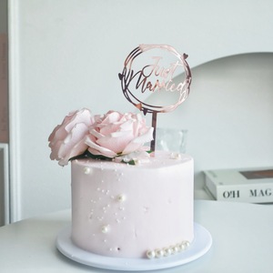 Décoration <span class=keywords><strong>de</strong></span> gâteau en forme <span class=keywords><strong>de</strong></span> couronne avec inscription 'Just-' <span class=keywords><strong>pour</strong></span> mariage, fiançailles ou demande en mariage - Product Image 4