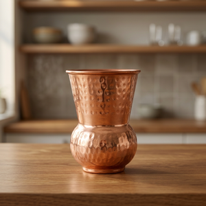 High Quality Gorgeous Pure Copper <b>Tumbler</b> <b>Glass</b> Cup Lid 300ml Capacity Floral Pattern Eco-Friendly Dishwasher Safe for Drinking - Product Image 2
