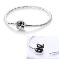 Pulsera de Plata de Ley 925 de 17-20 CM, Diseño Original de Hoja, Trébol, Mariposa y Corazón, Estilo Clásico y Elegante a la Moda para Mujer, para Bricolaje