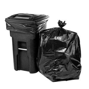 PE 40-45 Gallon Contractor Garbage Trash Bags Cross Tie 3.0 Mil <b>Large</b> Black Heavy Duty Eco Friendly Full Biodegrade Garbage Bags - Product Image 6