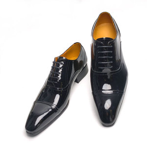 Zapatos de Vestir Formales Cómodos de Cuero Genuino para Oficina y Negocios, Hechos a Mano con Cuero Patentado, Precio de Fábrica al por Mayor - Product Image 3