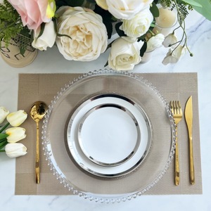 Hot Bán Trang Trí Đám Cưới 13 Inch Vòng Rõ Ràng Vàng Rim Sang Trọng Nhựa Sạc Tấm Cho Các Sự Kiện Giáng Sinh Trang Trí - Product Image 5