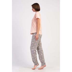 Ensemble de pyjama pour femmes, durable, col rond, manches courtes, ovale, fermeture boutonnée et taille élastique, logo personnalisable pour vêtements de maison - Product Image 3
