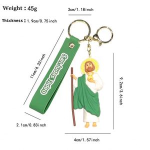 Porte-clés religieux en PVC souple, pendentif Vierge Marie Jésus pour clés de voiture, breloque de sac, bijou, cadeau - Vente en gros - Product Image 6
