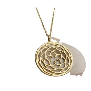 Nuovo Design Venus Collana di Fiori di Yoga Simbolo di Gioielli Fatti a Mano Ciondoli in Acciaio Inox <span class=keywords><strong>Fiore</strong></span> <span class=keywords><strong>della</strong></span> <span class=keywords><strong>Vita</strong></span> 18K Collana in Oro - Product Image 1