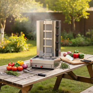 Produttore di fabbrica professionale di Gas <span class=keywords><strong>Kebab</strong></span> professionale <span class=keywords><strong>macchina</strong></span> Shawarma da banco 3 bruciatore Shawarma Griller porcellana <span class=keywords><strong>macchina</strong></span> ristorante - Product Image 1