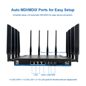Casing logam industri 5G <span class=keywords><strong>WIFI</strong></span> 7 <span class=keywords><strong>Modem</strong></span> <span class=keywords><strong>Router</strong></span> openwht dengan 4 FEMs daya tinggi untuk meningkatkan cakupan <span class=keywords><strong>WIFI</strong></span> disesuaikan <span class=keywords><strong>Router</strong></span> BE19000 - Product Image 5