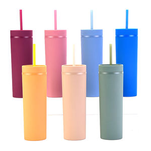 Gobelet à encre en acrylique, pièces, <span class=keywords><strong>entrepôt</strong></span> des états-unis, acrylique de couleur Pastel mat avec couvercle, tasse réutilisable de 16oz, à faire soi-même - Product Image 2