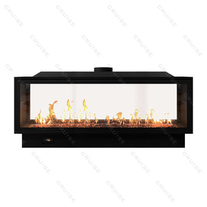CRUISE 1219x380x720mm combustión ambientalmente eficiente 48 pulgadas negro doble vidrio <span class=keywords><strong>TV</strong></span> <span class=keywords><strong>soporte</strong></span> <span class=keywords><strong>Mesa</strong></span> vidrio Gas chimenea - Product Image 2