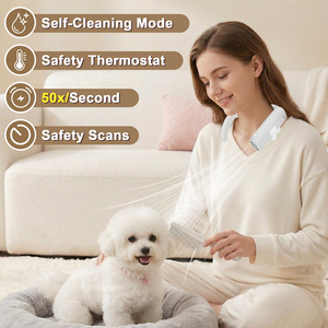 Convenient Free Hands Plastic Eco-friendly Electric 220V Dog Grooming Hair Removal Mitts <b>Rollers</b> Small Animal <b>Neck</b> Hanging - Product Image 2