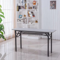 Table pliante rectangulaire légère en bois Meida - Hauteur réglable - Étude/bureau/formation - Rangement facile - MD-BGZ19
