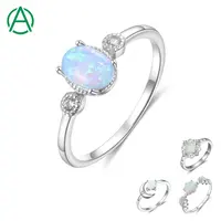 Anéis de opala para mulheres, prata esterlina 925, pedra preciosa, anel feminino