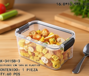Rectangular Minimalist Airtight Container 1.1L Acrylic Injection-Molded <b>Kitchen</b> <b>Storage</b> Clip-On Lid - Product Image 2