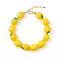 Zoete fruit kralen armband 3D cartoon kleurrijke citroen aardbei kers hart bedel armband mode sieraden Brazalete De Frutas
