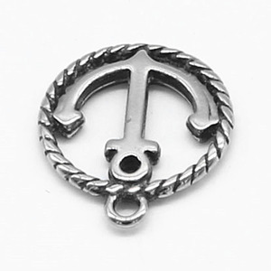 Pendentif ancre rond en acier inoxydable yunnique pour la fabrication de bracelets, composant de bijouterie en métal 316L - Product Image 2