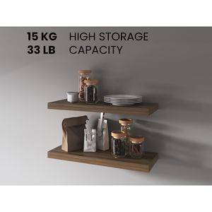 Ecco 31.5 In Wide Floating <b>Shelves</b> Set Of 2 <b>Wall</b> <b>Mount</b> Storage Bookshelf For Bedroom Bathroom Decor - Product Image 5