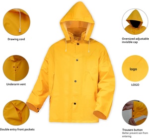 Imperméable à capuche en polyester PVC, résistant, respirant et anti-froid, idéal pour la randonnée et les activités de plein air - Product Image 2