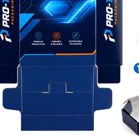 Boîte en carton ondulé personnalisée avec impression, fermeture à pression, finition brillante, pour petits outils électroniques