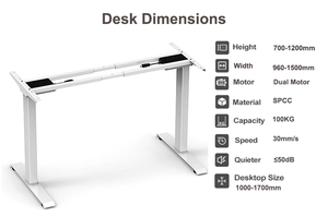 2jrf2 (A)-D5 động cơ kép điện có thể điều chỉnh chiều cao đứng bàn có thể điều chỉnh chiều cao bàn khung ngồi đứng bàn văn phòng nhà bàn - Product Image 2