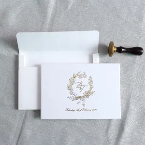花式小册子设计精装婚礼请柬和信封，带箔设计生日请柬RSVP卡