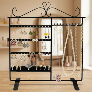 Black Powder Coated Jewelry Stand <b>for</b> Bracelet Necklace <b>Hair</b> Ring Earring Lipstick Display - Product Image 2