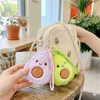 Porte-clés mignon et doux en peluche 3D, mini jouet en peluche en forme de fruit (avocat, cerise, aubergine) ou de légume, pendentif de sac, poupée, porte-clés de voiture