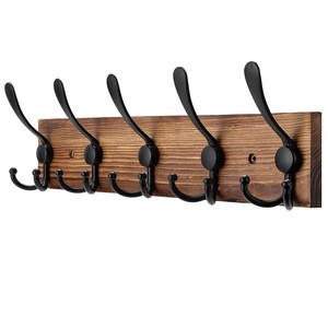 Solid Wood Wall Mounted Coat Rack With Shelf And <b>Hooks</b> For Entryway Storage And Organization - Product Image 5