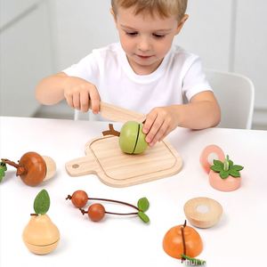 Juguete Montessori de Madera con Diseño de Comida para Niños Pequeños, Regalo, Juego de Cocina para Cortar Frutas, Juguetes de Imitación - Product Image 4