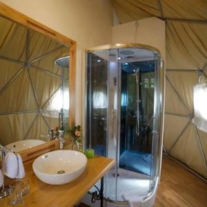 Kış kullanımı dört sezon açık kubbe ev kamp şeffaf çatı soba ve banyo ile jeodezik kubbe çadır Igloo - Product Image 5