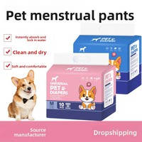 Ventes en gros de couches pour animaux de compagnie universelles emballées dans des emballages de dessins animés, légères, respirantes, anti-fuites, hautement absorbantes pour chiens mâles et femelles