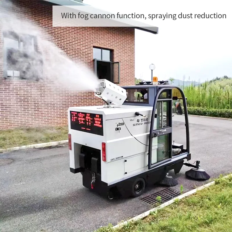 Factory Price Supnuo SBN-2000AW floor sweeper and washer Road sweeper with fog cannon and high pressure water gun