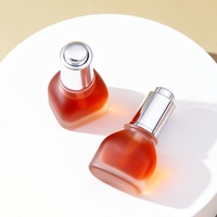 Flacon compte-gouttes en verre transparent de 15 ml et 30 ml avec bouchon à pompe pour huile essentielle nutritive pour cuticules et huile capillaire