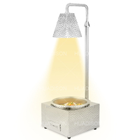 Huadison Autres fournitures d'hôtel et de restaurant Lampe chauffante infrarouge portable en acier inoxydable Lampe chauffante électrique pour aliments Buffet